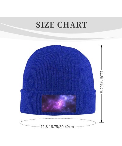 Magic Galaxy Sky Purple Print Beanie for Women Men Knit Hat Warm Winter Beanies Cap Fashion Cuffed Beanie Hat Blue $10.82 Sku...