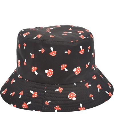 Fashion Mushroom Print Fishermans Hat Mens Womens Trend Bucket Hat Spring and Summer Outdoor Sunscreen Visor Hat Black $6.92 ...