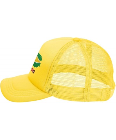 Trucker Hat Mesh Baseball Cap Adjustable Dad Hat Unisex Black Yellow $9.81 Baseball Caps