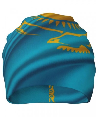 Kazakhstan Flag Beanie Skull Cap Warm Knit Slouchy Hat for Women Men Black $9.87 Skullies & Beanies