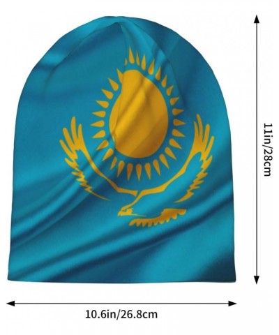 Kazakhstan Flag Beanie Skull Cap Warm Knit Slouchy Hat for Women Men Black $9.87 Skullies & Beanies