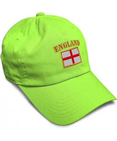 Soft Baseball Cap England Flag Embroidery Flags World Cup Soccer Cotton Embroidered Dad Hats for Men & Women Lime Design Only...