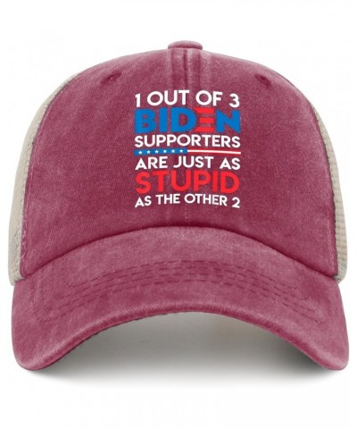 1 Out of 3 Biden Supporters are Just As Stupid As The Other Hats for Men Trucket Vintage Trucker Mens Black Mens Deep Rose $1...