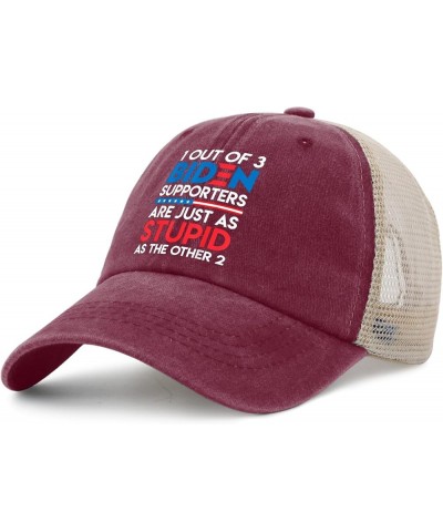 1 Out of 3 Biden Supporters are Just As Stupid As The Other Hats for Men Trucket Vintage Trucker Mens Black Mens Deep Rose $1...