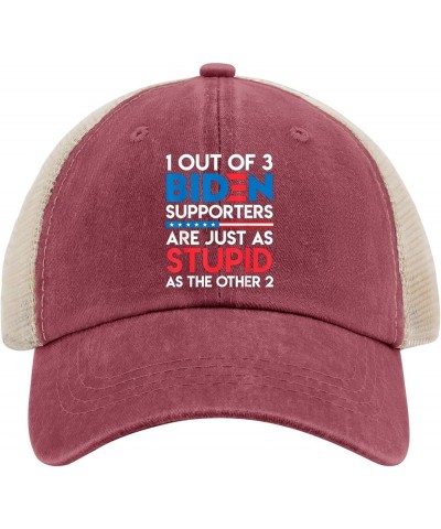 1 Out of 3 Biden Supporters are Just As Stupid As The Other Hats for Men Trucket Vintage Trucker Mens Black Mens Deep Rose $1...