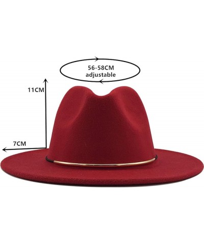 Men and Women Casual Wide Brim Fedora Hat British Style Woolen Jazz Hats Autumn Winter Solid Color Panama Hat 1 $19.15 Fedoras