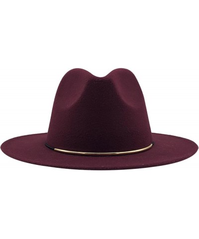 Men and Women Casual Wide Brim Fedora Hat British Style Woolen Jazz Hats Autumn Winter Solid Color Panama Hat 1 $19.15 Fedoras