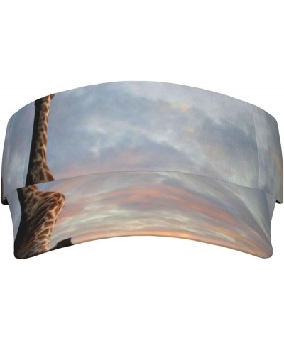 Elephant Giraffe Overcomes Fear by Walking On High Rope Visor Hats for Women Summer Outdoor Sports Running Cap Elephant Giraf...