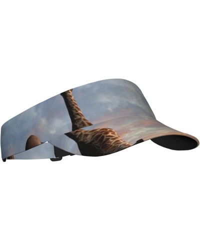 Elephant Giraffe Overcomes Fear by Walking On High Rope Visor Hats for Women Summer Outdoor Sports Running Cap Elephant Giraf...