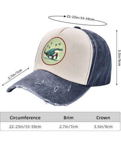 Classic Baseball Cap Adjustable Trucker hat Unisex Cotton Dad Hat for Outdoor Activities, Majestic Crocodile Pattern Navy Blu...