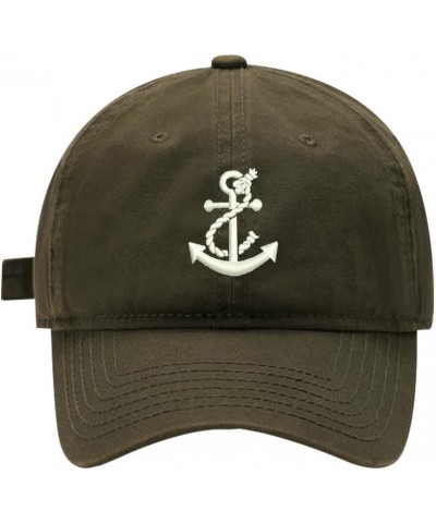 Baseball Cap Mens Women Boat Anchor 1 Embroidered Unisex Cotton Adjustable Outdoor Dad Hats for Men Green $14.54 Baseball Caps