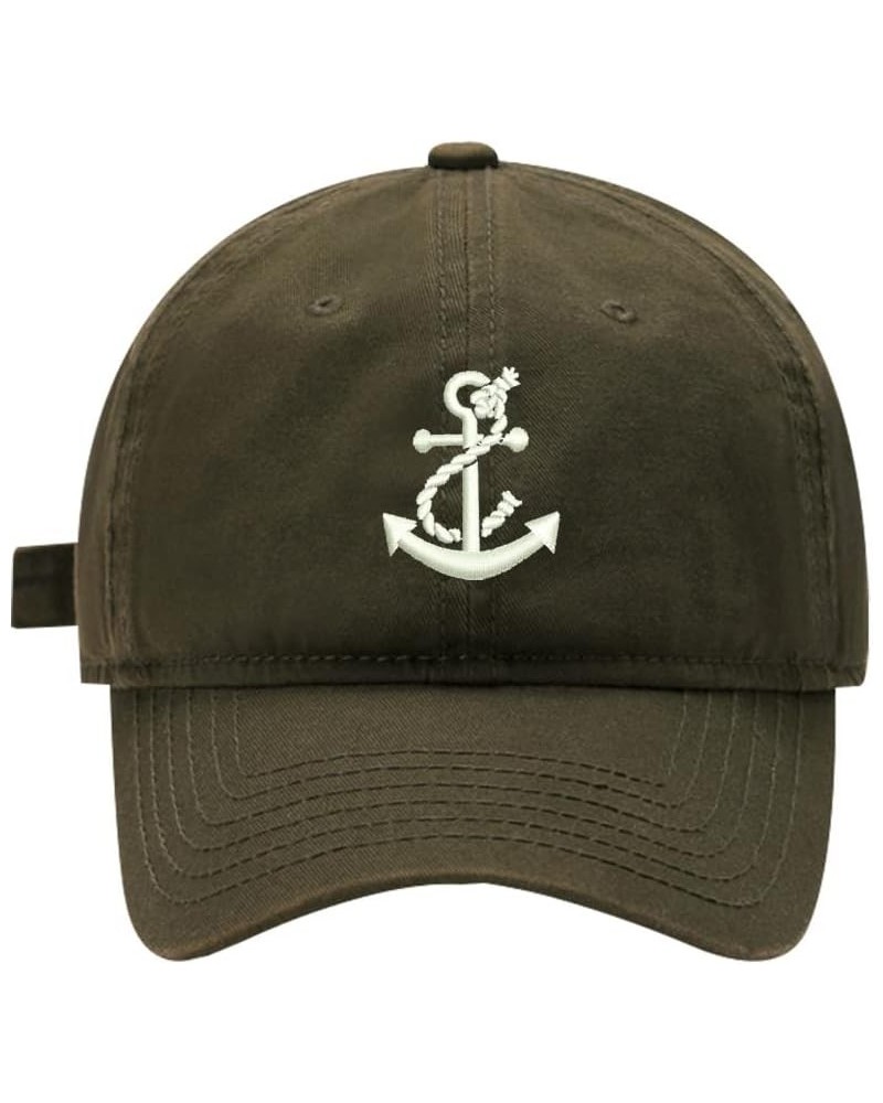 Baseball Cap Mens Women Boat Anchor 1 Embroidered Unisex Cotton Adjustable Outdoor Dad Hats for Men Green $14.54 Baseball Caps