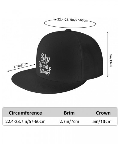 Sly and The Rock Family Stone Band Flat Brim Hat Unisex Baseball Cap Adjustable Casual Snapback Hats Dad Hat Black $9.63 Base...