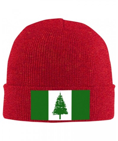 Norfolk Island Flag Beanie Hat Skull Knit Warm Cap Women Men Soft Stretch for Winter Red $13.21 Skullies & Beanies