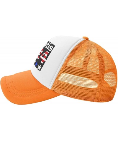 Ron Desantis 2024 Presidential Election Republican Mesh Trucker Hat Men Baseball Cap Ponytail Hat Women Sun Hat Black Orange ...