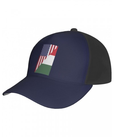 Us Hungary Friendship Flag Cap Tucker Hat Adjustable Baseball Caps Black $19.18 Baseball Caps