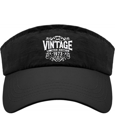 Vintagee 1973 Limiteds Edition Hat Visor for Women Baseball Hat Trendy Uv Protection Hats Allblack $10.07 Visors