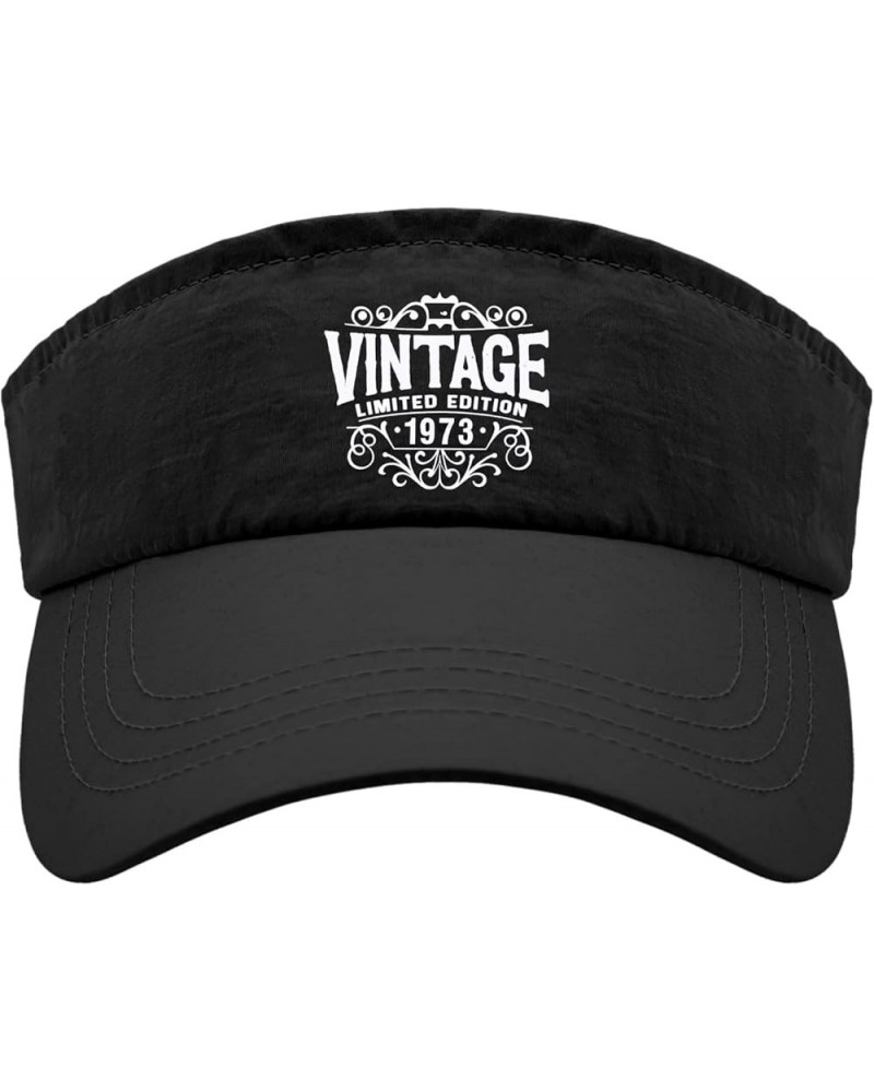 Vintagee 1973 Limiteds Edition Hat Visor for Women Baseball Hat Trendy Uv Protection Hats Allblack $10.07 Visors