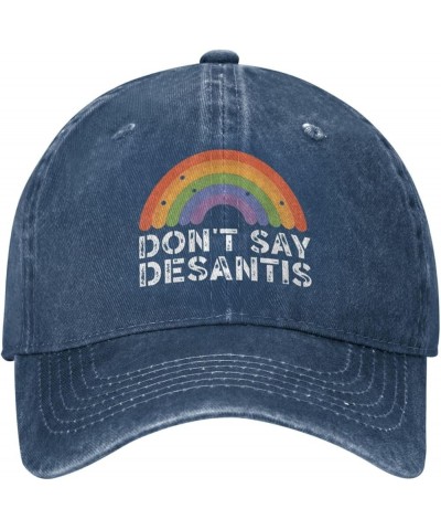 LGBT Hats Don't Say Desantis hat & Birthday Trucker Hats & Funny Golf Hats & Funny Outdoor Hats & Navy Blue $10.80 Cowboy Hats