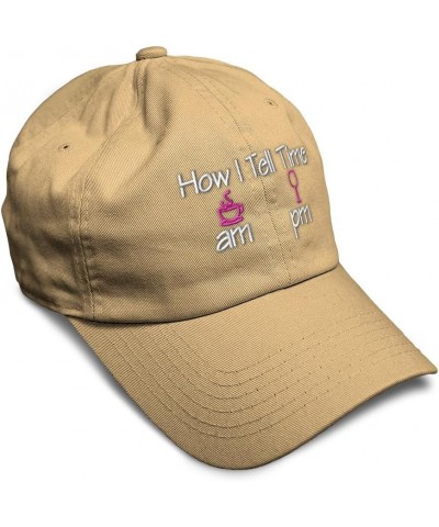 Soft Baseball Cap How I Tell Time Am Pm Cotton Dad Hats for Men & Women Khaki $14.55 Baseball Caps