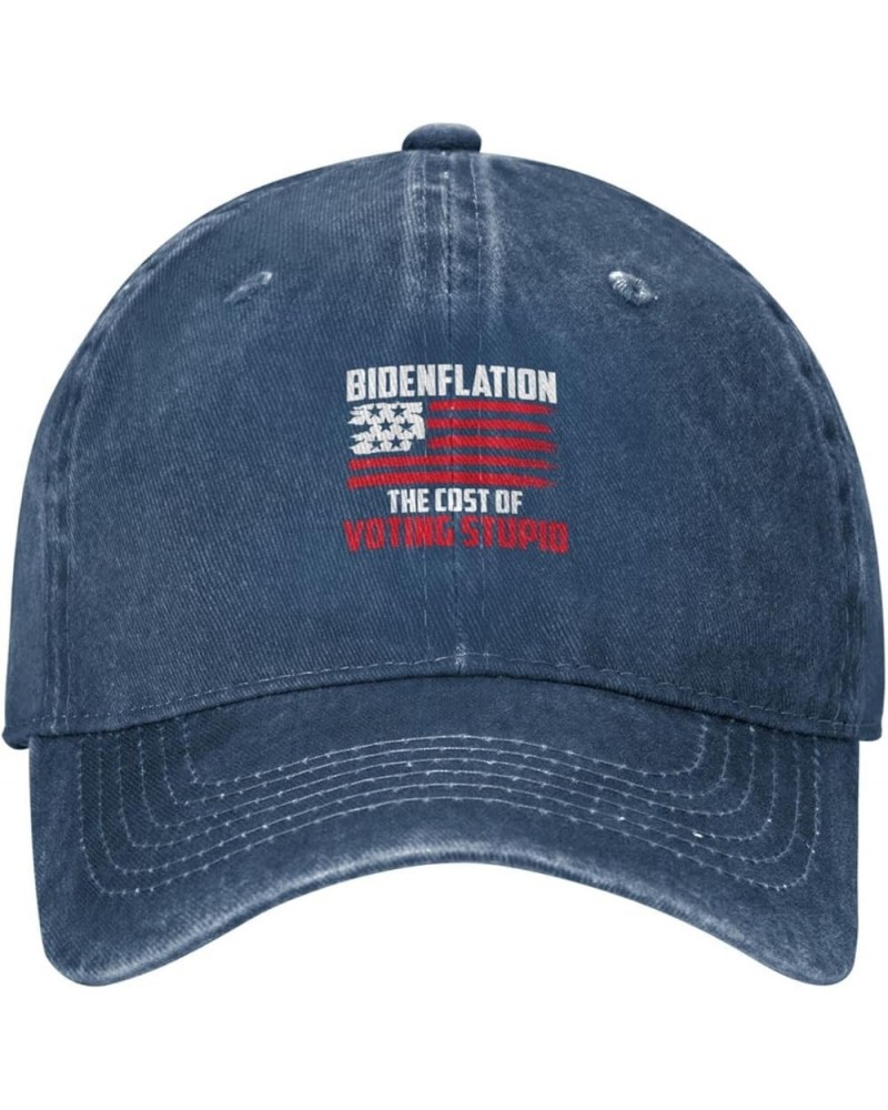 Biden Flation The Cost of Voting Stupid Baseball Cap Fashion Men's Women Baseball Caps Washable Adjustable Dad Hats Navy Blue...