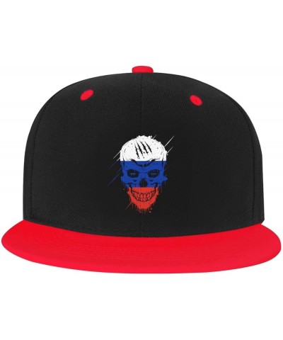 Creative Russia Patriot Skull National Flag Baseball Cap for Men Women Snapback Hat Adjustable Flat Bill Hats Red $12.36 Base...