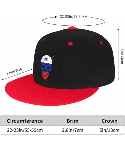 Creative Russia Patriot Skull National Flag Baseball Cap for Men Women Snapback Hat Adjustable Flat Bill Hats Red $12.36 Base...