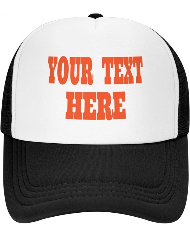 Custom Hat,Custom Name Cap Your Design Here,Add Your Own Text and Design,Classic Mens Womens Trucker Hat Black $7.26 Baseball...