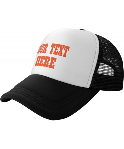 Custom Hat,Custom Name Cap Your Design Here,Add Your Own Text and Design,Classic Mens Womens Trucker Hat Black $7.26 Baseball...