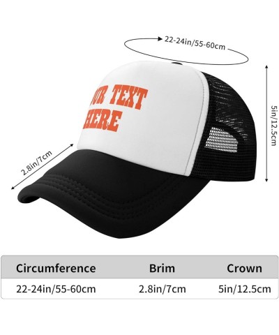 Custom Hat,Custom Name Cap Your Design Here,Add Your Own Text and Design,Classic Mens Womens Trucker Hat Black $7.26 Baseball...