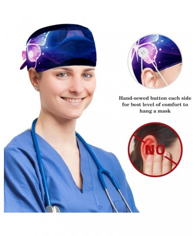 Scrub Caps,Working Cap Hat with Sweatband Headgear for Women L500n6inql $7.89 Skullies & Beanies