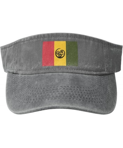 Afro Nova Scotian Flag Sun Visor Hats for Women Men Adjustable Sports Sun Hats Cotton Golf Cap Gray $10.93 Visors