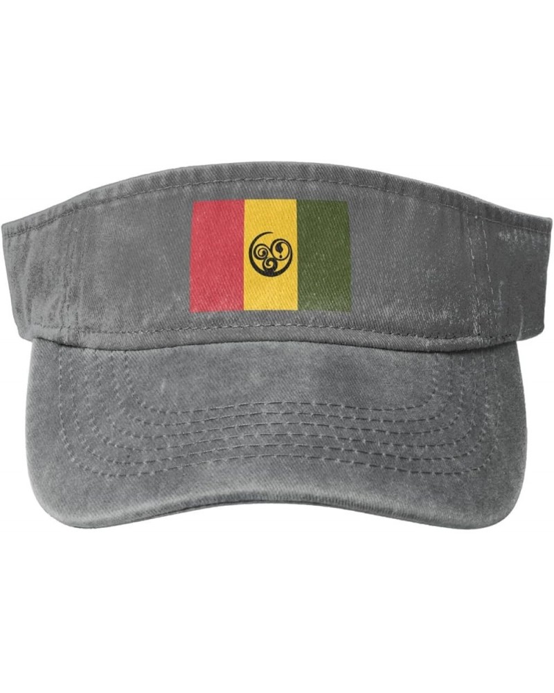 Afro Nova Scotian Flag Sun Visor Hats for Women Men Adjustable Sports Sun Hats Cotton Golf Cap Gray $10.93 Visors