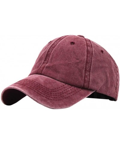 Classic Adjustable Baseball Hats for Men Women Basic Plain Blank Structured Workout Caps Gifts Birthday Wine $5.97 Baseball Caps