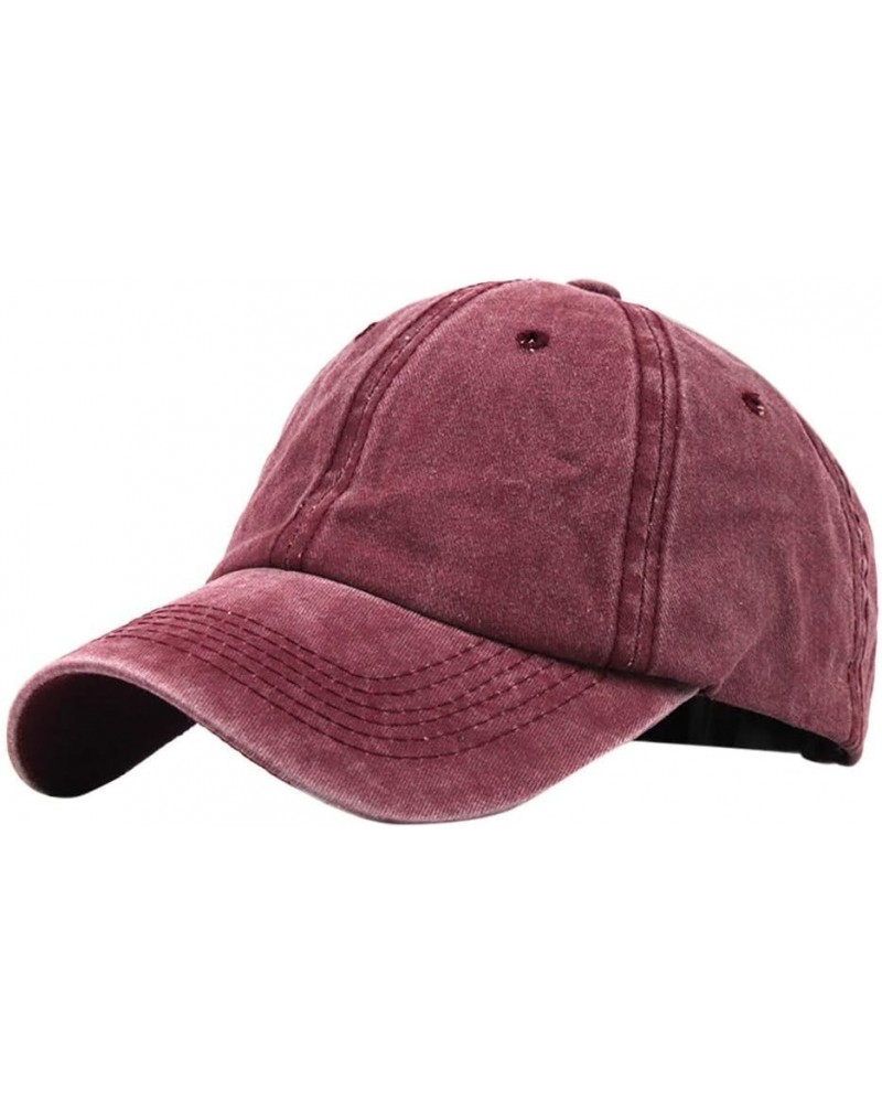 Classic Adjustable Baseball Hats for Men Women Basic Plain Blank Structured Workout Caps Gifts Birthday Wine $5.97 Baseball Caps