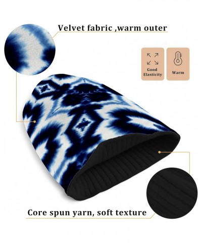 Nacy Blue Tie Dye Daisy Flower Beanie for Women Men Winter Hat Reversible Skull Cuffed Knit Cap $12.18 Skullies & Beanies