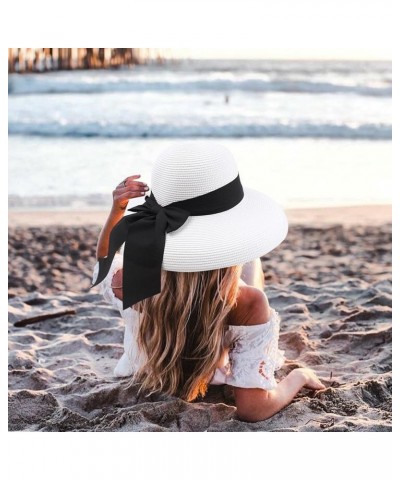 Beach Hats for Women Organza Church Derby Hat Hats Tea Party Wedding Bucket Hat Elegant Bowknot Bucket Hats White $11.79 Buck...