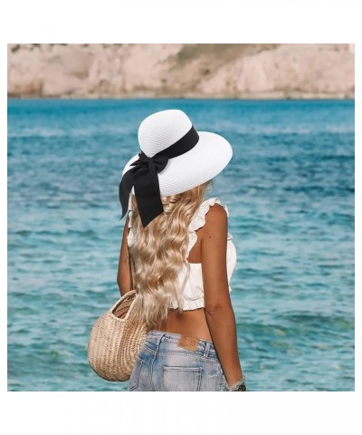 Beach Hats for Women Organza Church Derby Hat Hats Tea Party Wedding Bucket Hat Elegant Bowknot Bucket Hats White $11.79 Buck...