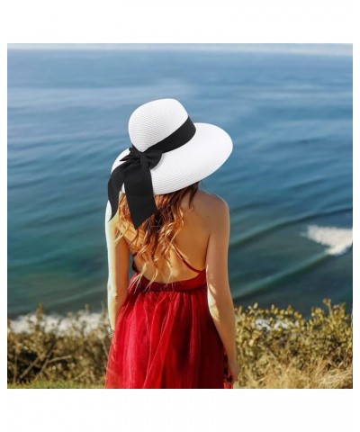 Beach Hats for Women Organza Church Derby Hat Hats Tea Party Wedding Bucket Hat Elegant Bowknot Bucket Hats White $11.79 Buck...