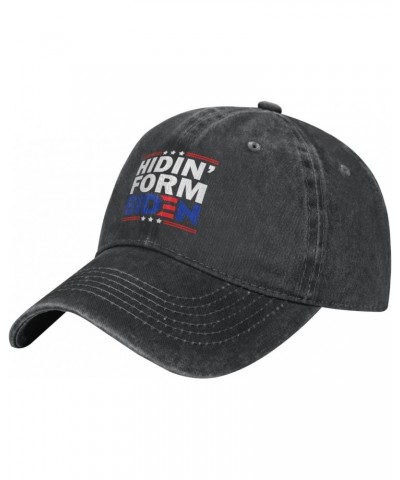 Hiding from Biden Adjustable Stylish Unique Unisex Washed Cowboy Baseball Adult Hat Black $14.06 Baseball Caps