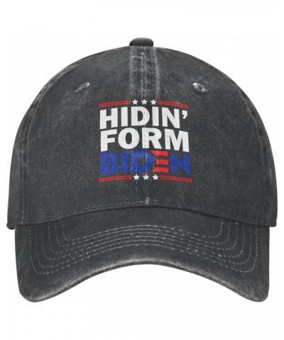 Hiding from Biden Adjustable Stylish Unique Unisex Washed Cowboy Baseball Adult Hat Black $14.06 Baseball Caps