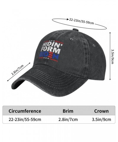 Hiding from Biden Adjustable Stylish Unique Unisex Washed Cowboy Baseball Adult Hat Black $14.06 Baseball Caps