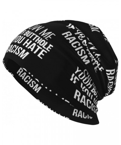 Show Me Your Butthole If You Hate Racism Comfort Elegance Knitted Hat Black Daily for Men Women $13.18 Skullies & Beanies