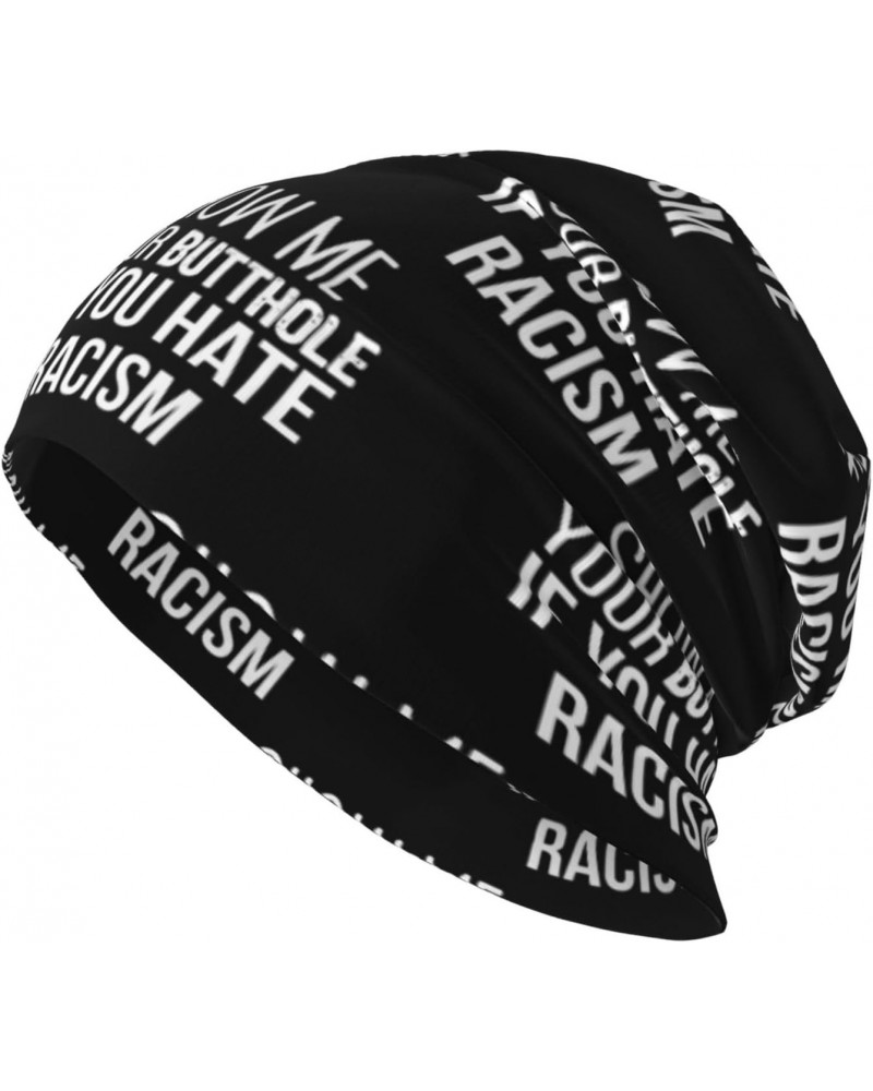 Show Me Your Butthole If You Hate Racism Comfort Elegance Knitted Hat Black Daily for Men Women $13.18 Skullies & Beanies