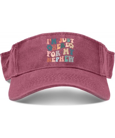 I'm Just Here for My Nephew Cap Visor Hats for Teens Golf Hat Retro Sports Hats Deep Rose $10.99 Visors