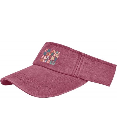 I'm Just Here for My Nephew Cap Visor Hats for Teens Golf Hat Retro Sports Hats Deep Rose $10.99 Visors