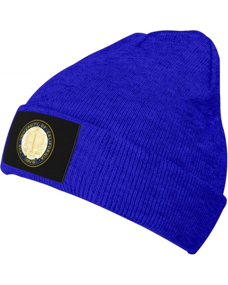 Uc Davis Aggies University Logo Ribbed Knit Cap Beanie Hats for Men Women, Warm Cozy Knitted Cuffed Cap Blue $13.56 Skullies ...