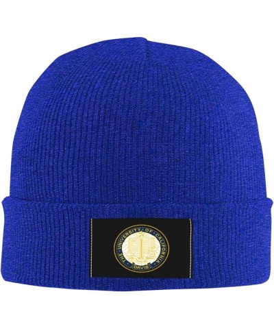 Uc Davis Aggies University Logo Ribbed Knit Cap Beanie Hats for Men Women, Warm Cozy Knitted Cuffed Cap Blue $13.56 Skullies ...