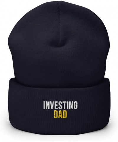 Investing Dad Hat (Embroidered Cuffed Beanie) Investing Apparel Navy $16.39 Skullies & Beanies