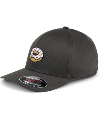 Donut Embroidered Flexfit Cap Doughtnut Snack Gray $14.39 Baseball Caps